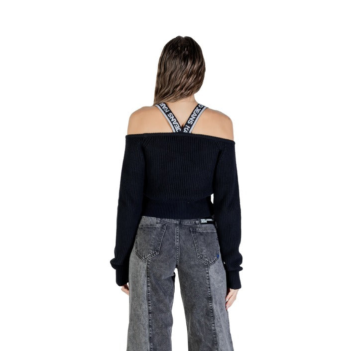 Karl Lagerfeld Jeans Maglia Donna Nera in 82% Cotone 18% Lana a Manica Lunga con Scollo Tondo A3W18009