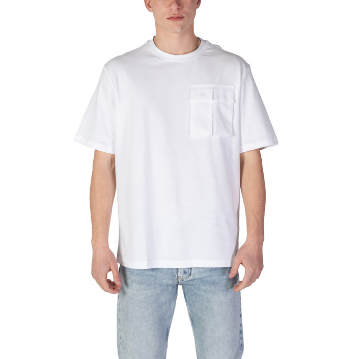 Antony Morato T-Shirt Uomo Bianca Monocromo Manica Corta Scollo Tondo 100% Cotone Primavera/Estate MMKS02465-FA100245