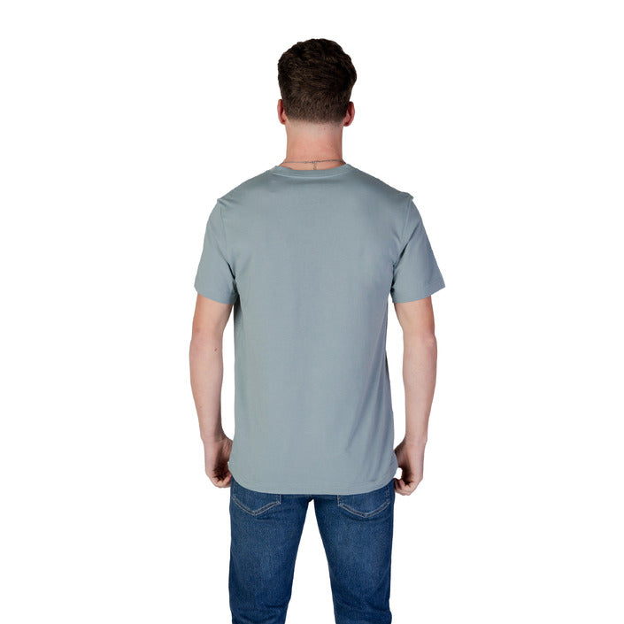 Calvin Klein Jeans T-Shirt Uomo Verde Monocromo Manica Corta Scollo Tondo 100% Cotone Primavera/Estate J30J327075
