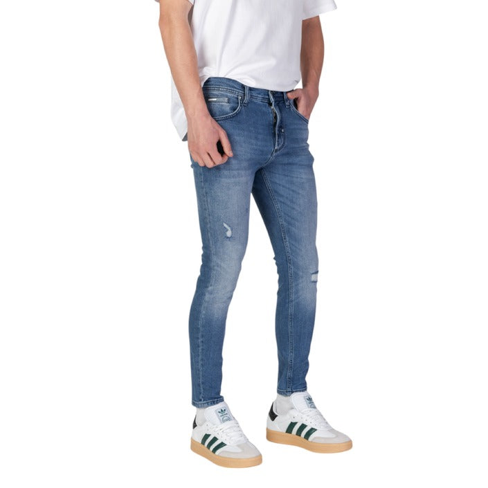 Antony Morato Jeans Uomo Azzurri in Cotone 99% con Zip e Bottone Tasche Primavera/Estate MMDT00272-FA750587