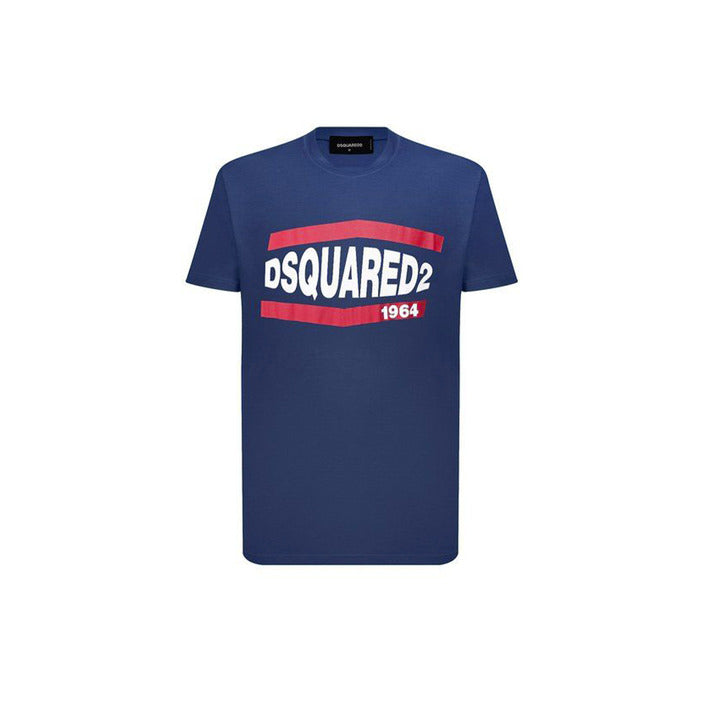 Dsquared T-Shirt Uomo Blu Stampa Manica Corta Scollo Tondo 100% Cotone Primavera/Estate B_44331