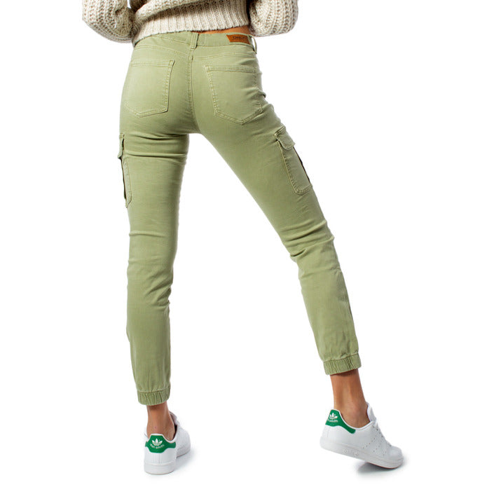 Only Pantaloni Donna Verde Zip e Bottone 98% Cotone 2% Elastan Primavera/Estate 15170889