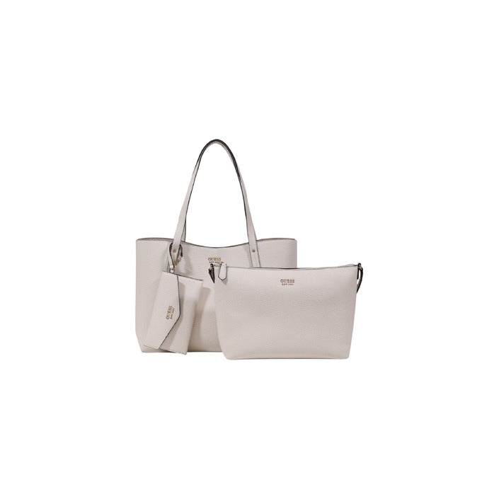 Guess Borsa Donna Bianca in Poliuretano 100% con Tasche Interne 28x36x15 cm HWPG96 48230