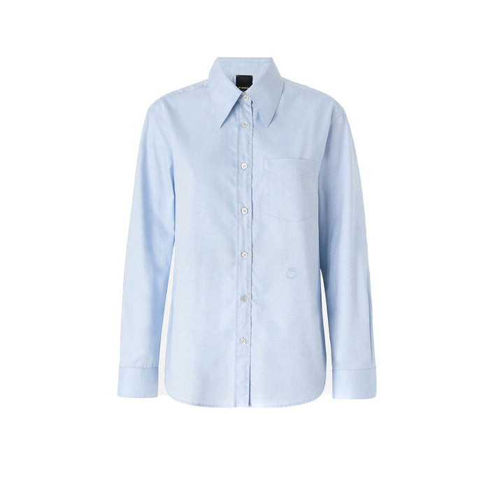 Pinko Camicia Donna Azzurro Manica Lunga Bottoni 100% Cotone Autunno/Inverno V_32059
