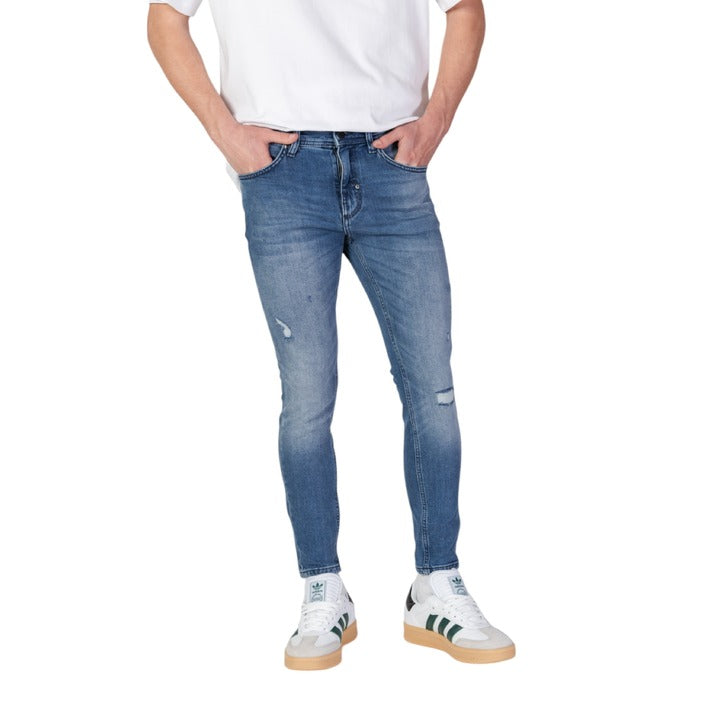 Antony Morato Jeans Uomo Azzurri in Cotone 99% con Zip e Bottone Tasche Primavera/Estate MMDT00272-FA750587