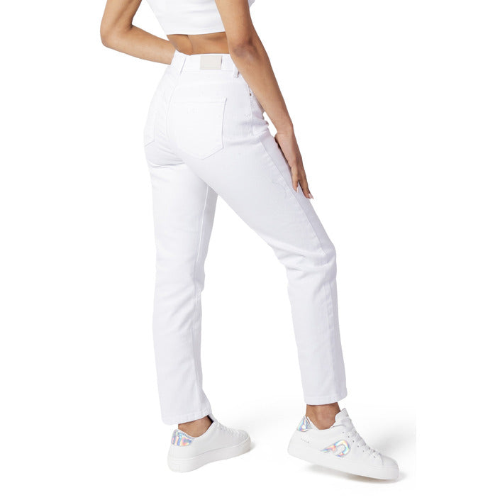 Only Jeans Donna Bianchi con Zip Bottone Tasche Anteriori Posteriori in Cotone 99% Lycra 1% Primavera/Estate 15292435