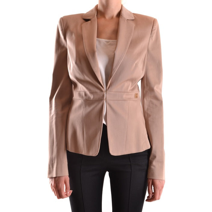 Elisabetta Franchi Giacca Donna Beige Monocromo Clip Bavero Maniche Lunghe 90% Cotone 10% Elastan Primavera/Estate B_30095