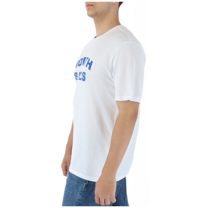 North Sails T-Shirt Uomo Bianca Stampa Manica Corta Scollo Tondo 100% Cotone Primavera/Estate 902418
