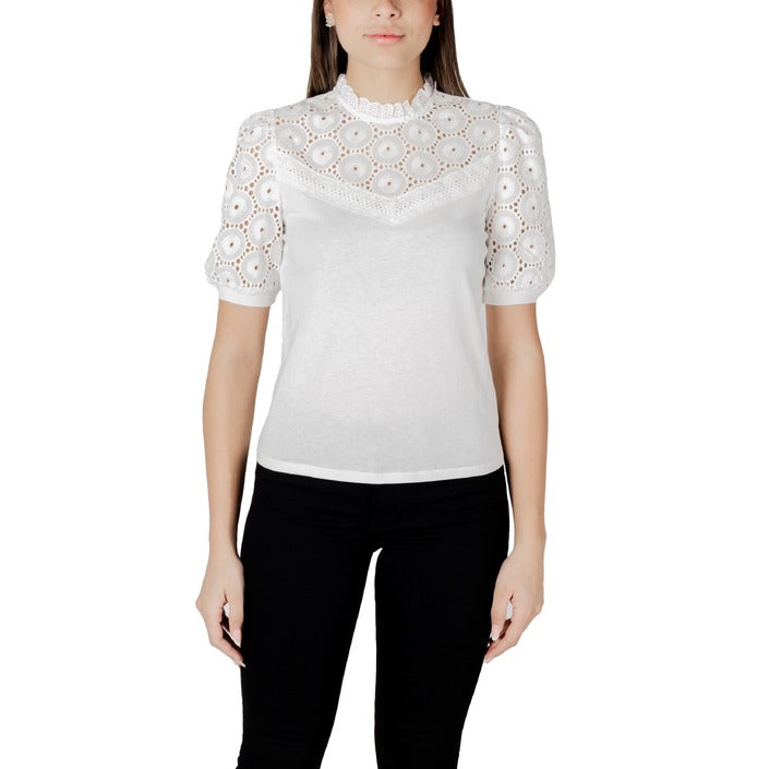 Morgan De Toi Blusa Donna Nero Bottone Scollo Alto 100% Cotone Primavera/Estate 241-DULIE
