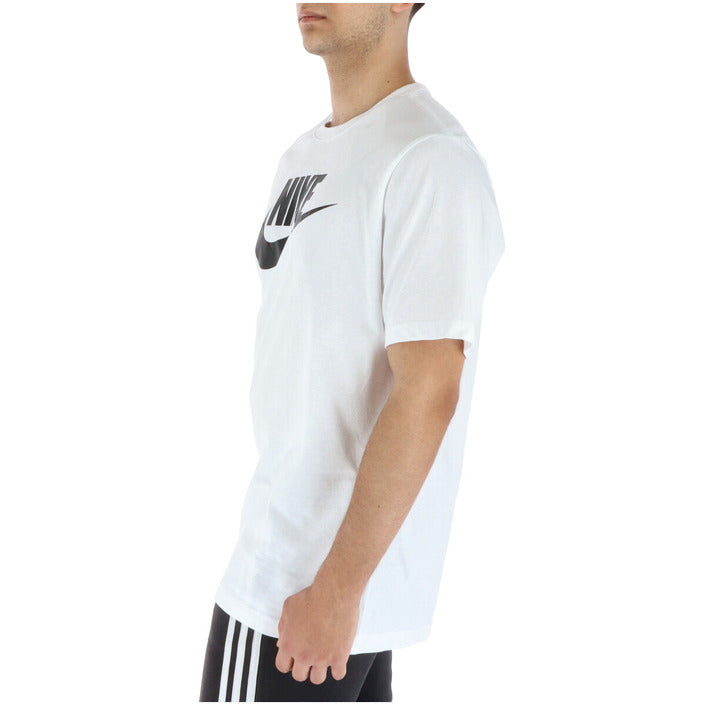 Nike T-Shirt Uomo Bianca Stampa Manica Corta Scollo Tondo 100% Cotone Primavera/Estate AR5004