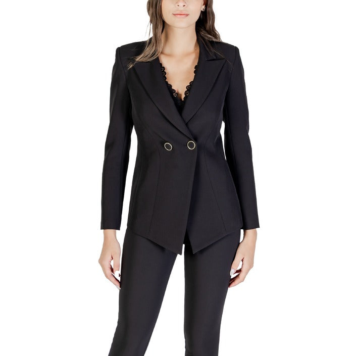 Rinascimento Giacca Donna Nero Bottoni Bavero Scollo V Maniche Lunghe 90% Poliestere 10% Elastan CFC0125441003