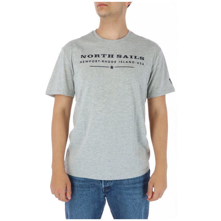 North Sails T-Shirt Uomo Blu Stampa Manica Corta Scollo Tondo 100% Cotone Primavera/Estate 902402