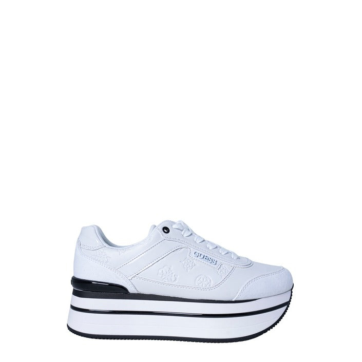 Guess Sneakers Donna Bianche in Poliestere e Poliuretano Basse Sportive Punta Tonda Primavera/Estate FL5HNS PEL12
