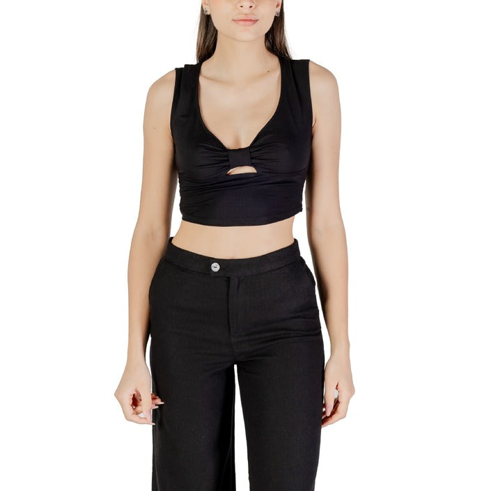 Only Top Donna Beige con Spalline Scollo Tondo 47% Nylon 53% Viscosa Primavera/Estate 15294427