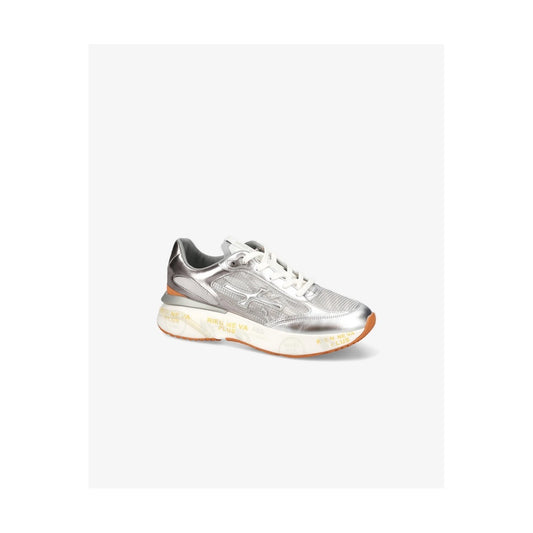 Premiata Sneakers Donna Argento con Lacci - Sneakers Pelle Poliuretano Basse Sportive