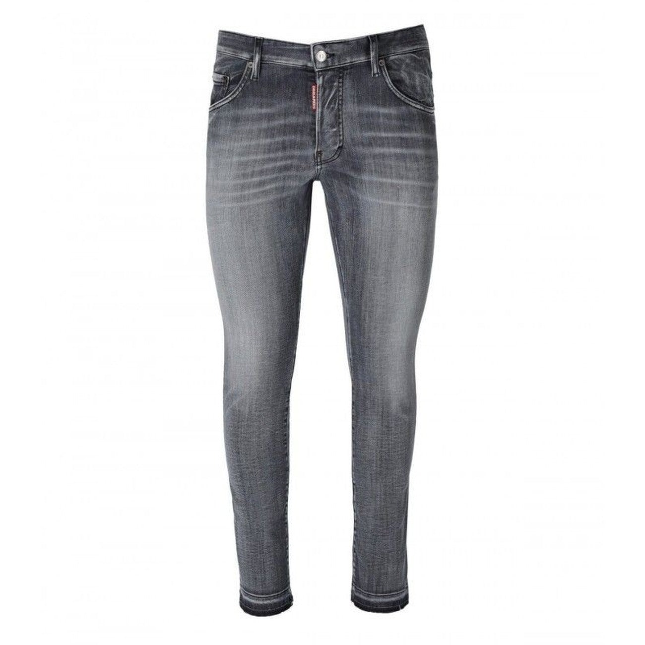Dsquared2 Jeans Uomo Neri Effetto Consumato in Cotone 92% Elastan 8% con Bottoni Tasche Anteriori e Posteriori V_29503