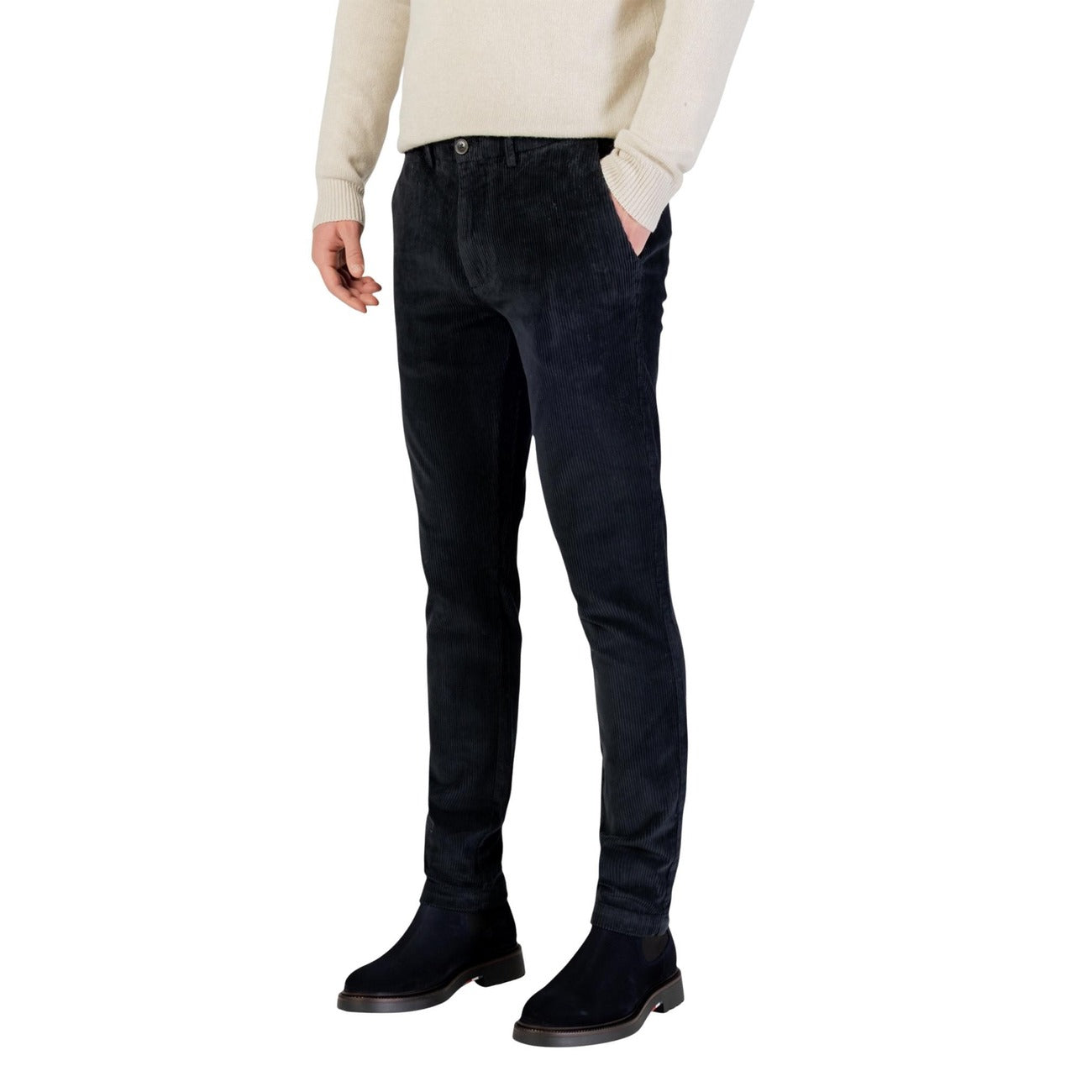 Borghese Pantaloni Uomo Blu in 98% Cotone 2% Elastan con Zip e Bottone Tasche Autunno/Inverno 5WPA01 V08/VL08