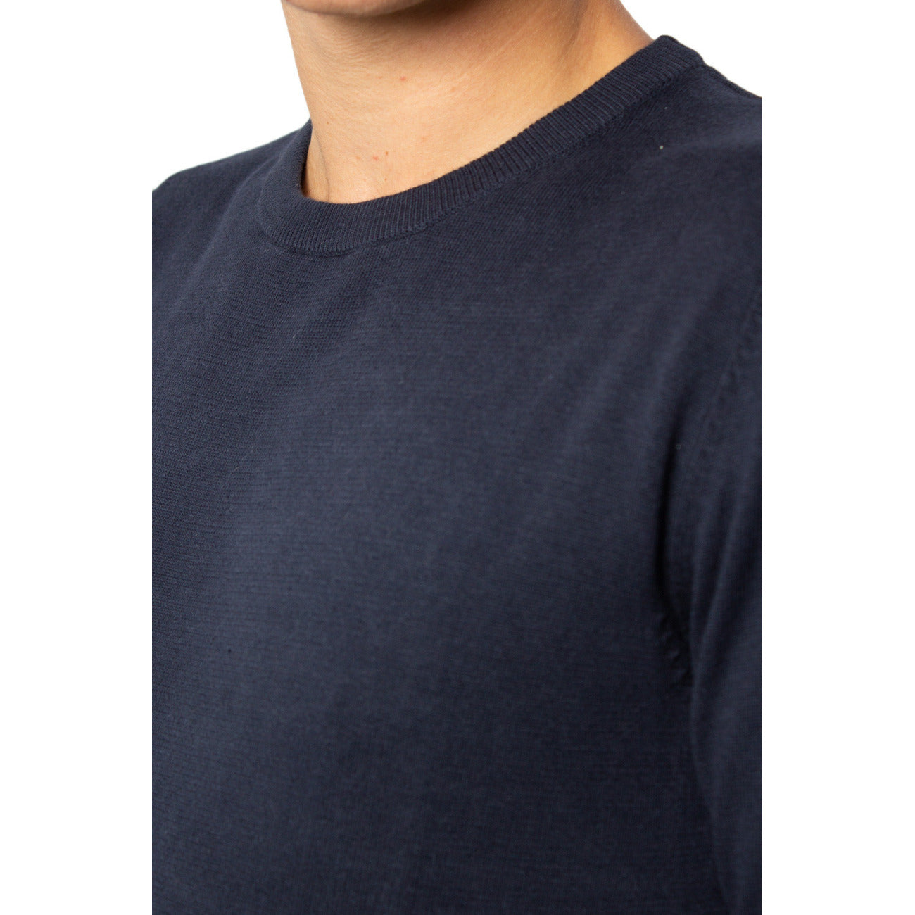 Jack & Jones Maglia Uomo Blu Scuro Manica Lunga Cotone 100% Autunno Inverno WH7_23206128_BLUE_SCURO