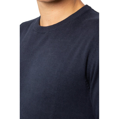 Jack & Jones Maglia Uomo Blu Scuro Manica Lunga Cotone 100% Autunno Inverno WH7_23206128_BLUE_SCURO