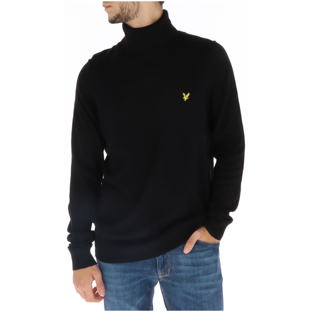 Lyle & Scott Maglia Uomo Grigio Collo Alto Manica Lunga Cotone Lana Merino Autunno Inverno KN2103VC