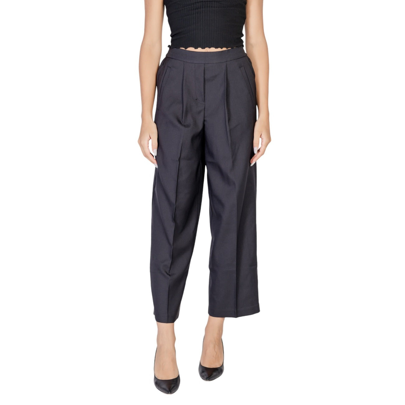 Ichi Pantaloni Donna Nero Monocromo Cerniera Tasche Anteriori 97% Poliestere 3% Lycra Autunno/Inverno 20121967