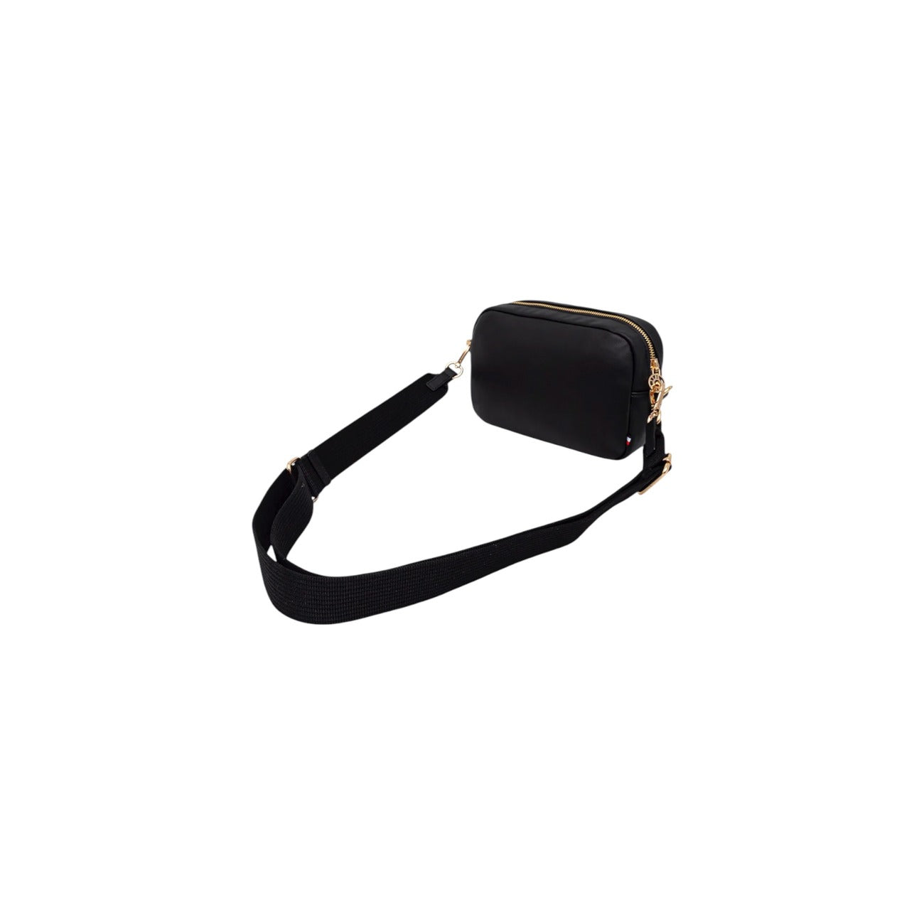 Tommy Hilfiger Borsa Donna Nera a Tracolla con Cerniera Tasca Interna - Borsa Poliestere Poliuretano