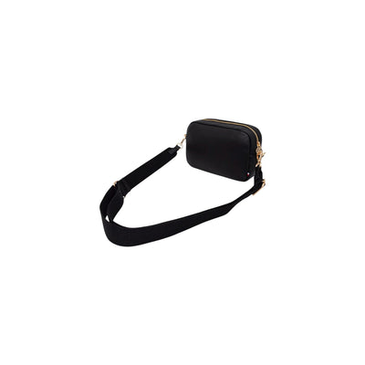 Tommy Hilfiger Borsa Donna Nera a Tracolla con Cerniera Tasca Interna - Borsa Poliestere Poliuretano