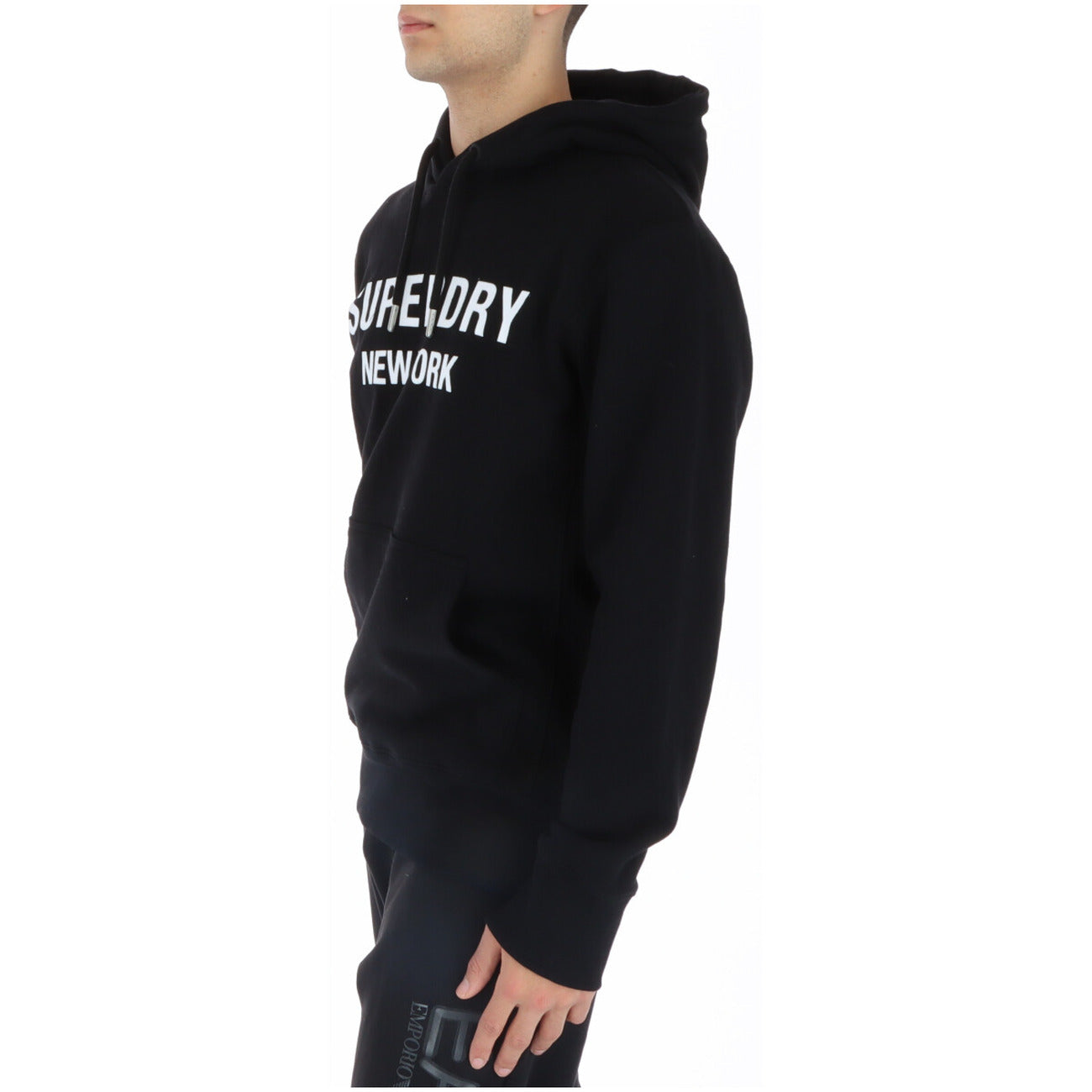 Superdry Felpa con Cappuccio Uomo Nero Stampa Maniche Lunghe Tasche Anteriori Cotone 58% Elastan 3% Poliestere 39% Autunno Inverno M2013087A