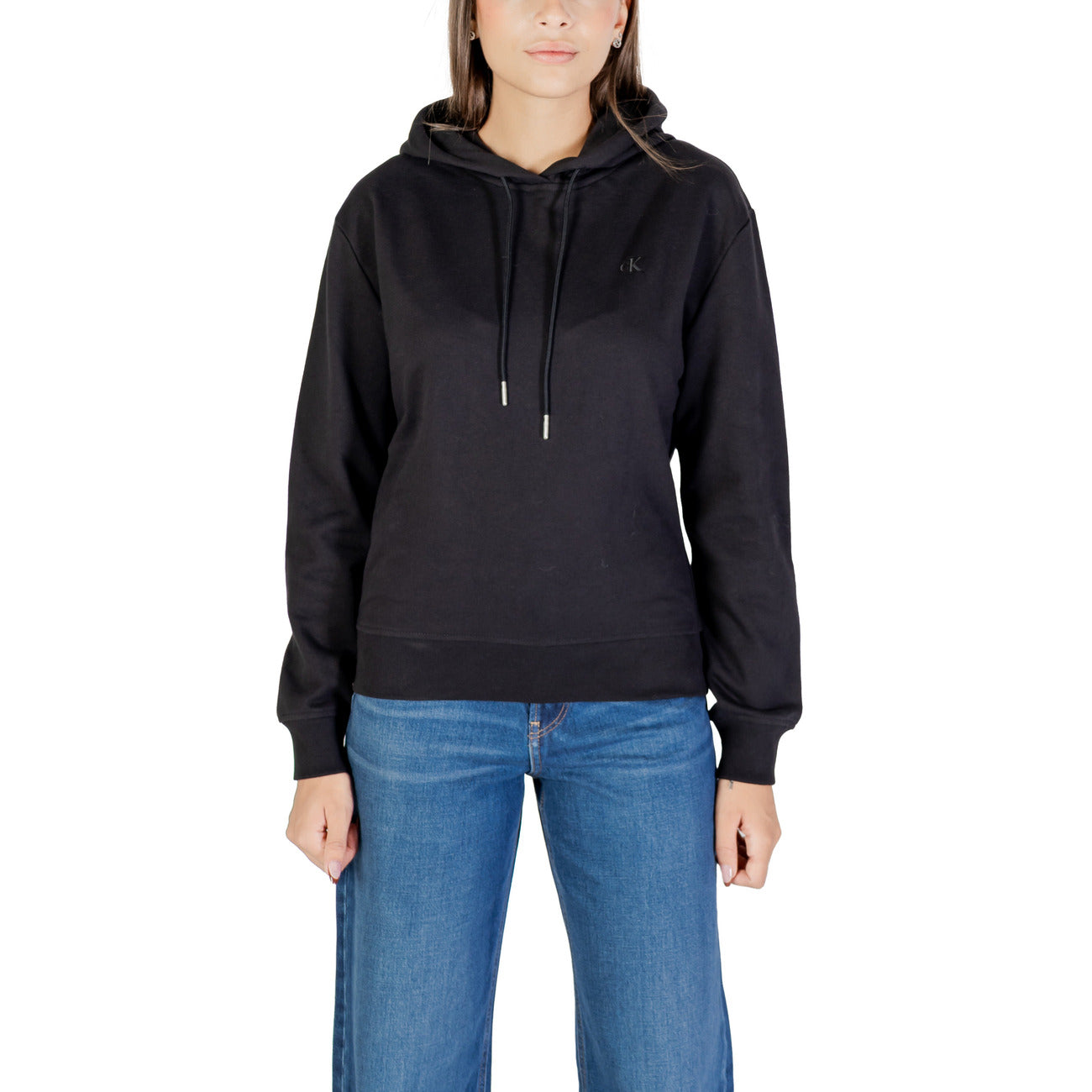 Calvin Klein Jeans Women's Hooded Sweatshirt Black LV047C224G - Cotton 86%