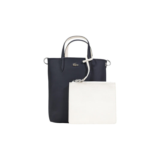 Borsa da viaggio donna Lacoste modello ANNA nera reversibile verticale in PVC con manici Dimensioni: L 8.7 x H 11.4 x P 3.9" / L 22 x H 29 x P 10 cm
