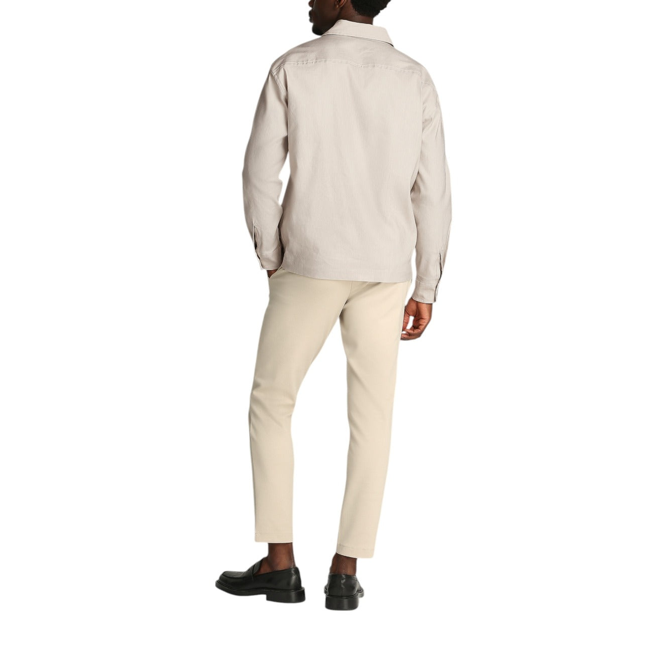 Calvin Klein Camicia Uomo Beige Manica Lunga Bottoni Colletto Classico 51% Lyocell 47% Lino 2% Elastan Primavera/Estate K10K114191