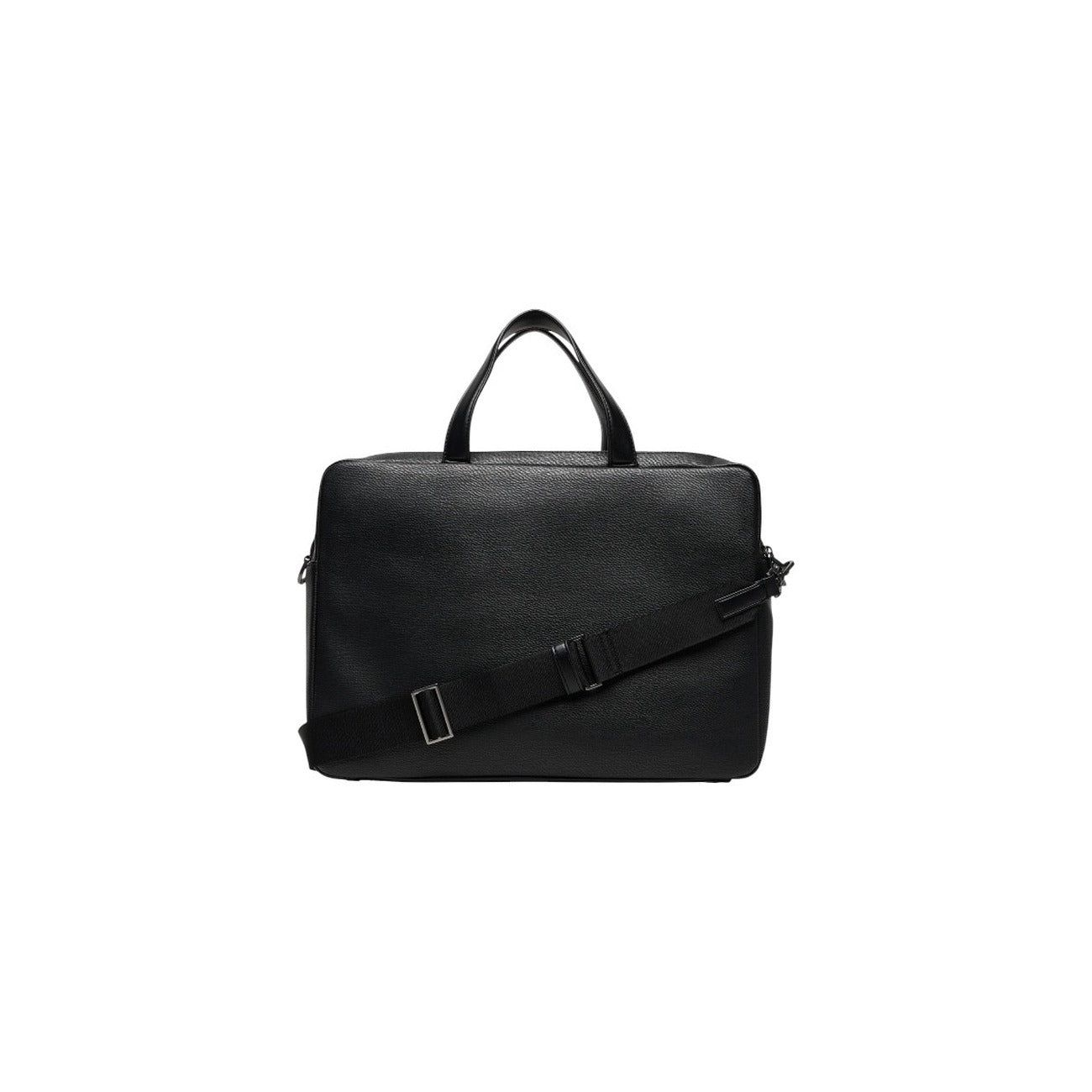 Calvin Klein Borsa Uomo Nera a Mano con Tracolla Cerniera - Borsa Poliuretano Tasche 39x28x8.5cm