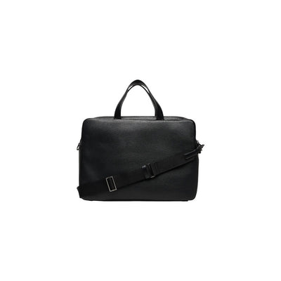 Calvin Klein Borsa Uomo Nera a Mano con Tracolla Cerniera - Borsa Poliuretano Tasche 39x28x8.5cm