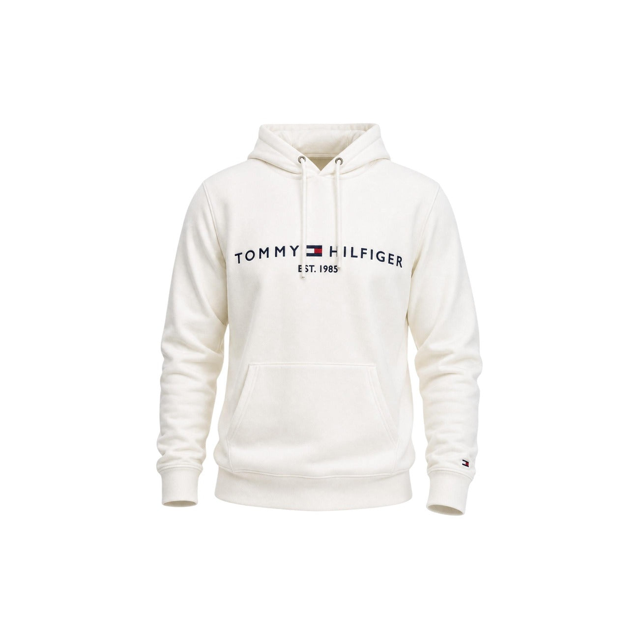 Felpa Tommy Hilfiger uomo con cappuccio e logo heritage. Felpa pesante in misto cotone con tasca a marsupio frontale, cappuccio con coulisse a contrasto e dettagli iconici del brand, abbigliamento uomo autunno inverno.