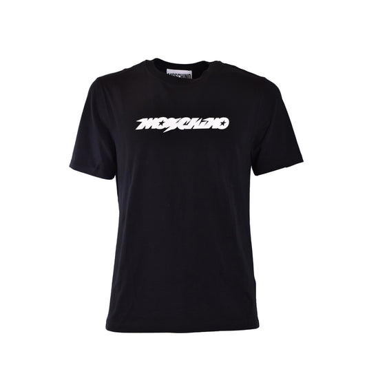 Moschino T-Shirt Uomo Nera Stampa Manica Corta Scollo Tondo 100% Cotone Primavera/Estate V_30985