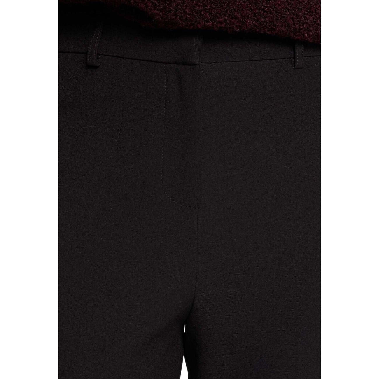 Pantaloni Morgan De Toi donna neri con elastico - dettaglio frontale primo piano vita
