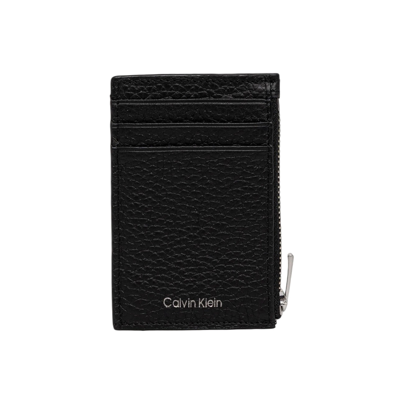 Calvin Klein Portafoglio Uomo Nero Cerniera Tasche Interne Esterne Pelle 100% Autunno Inverno LV04D1030G