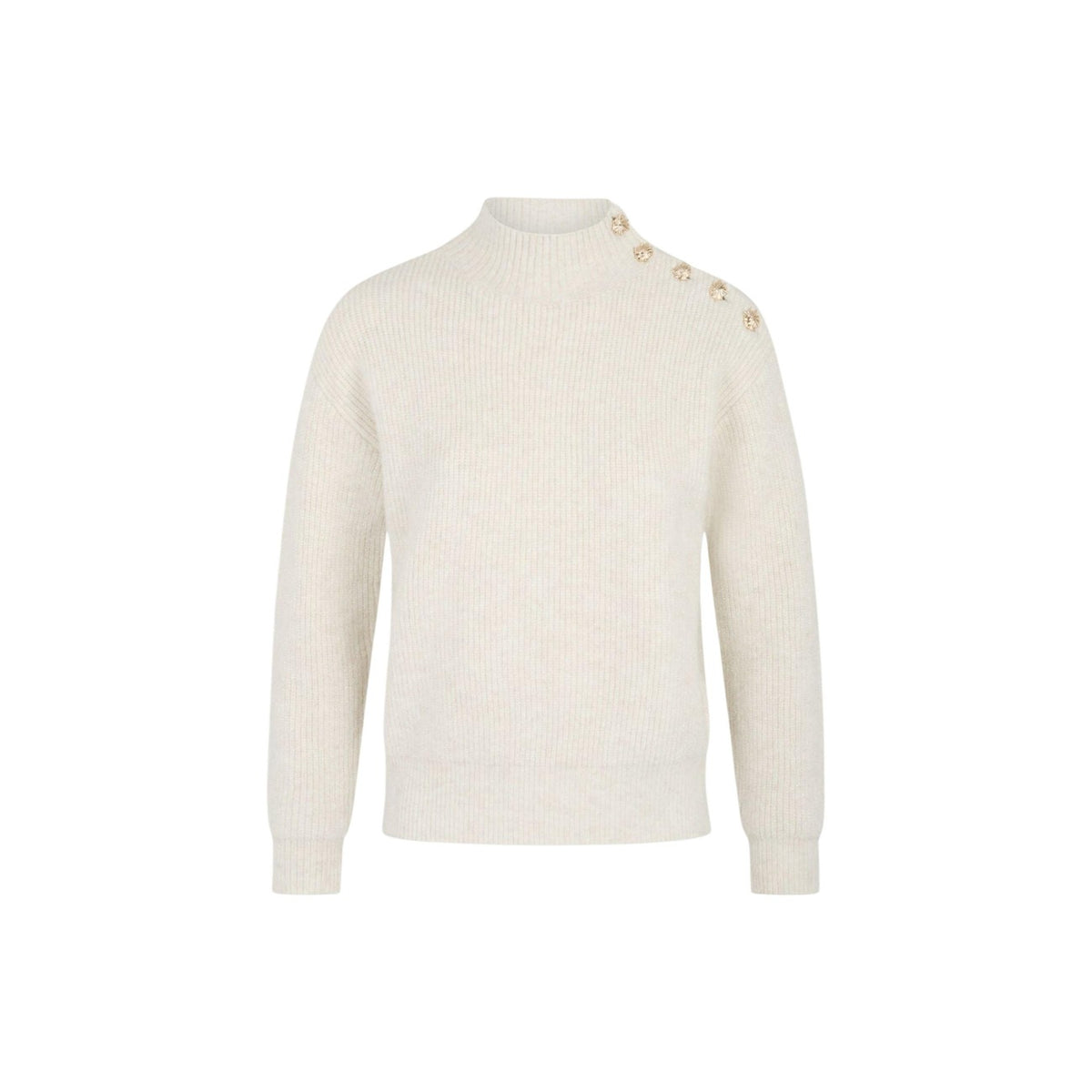 Maglione donna Morgan De Toi grigio – Maglia mezza stagione a coste collo alto 262-MSTORE.