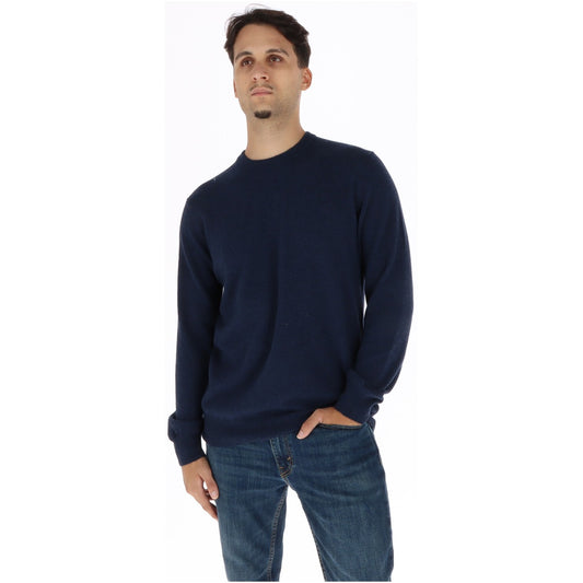 Maglia girocollo da uomo Timberland a maniche lunghe, vestibilità moderna aderente in misto lana Merino e nylon con discreto logo ad albero ricamato sul petto. Blu 