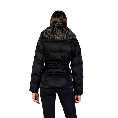 Guess Giubbotto Donna Nero Cerniera Manica Lunga Scollo Tondo Tasche Autunno Inverno W5BL32 WG092