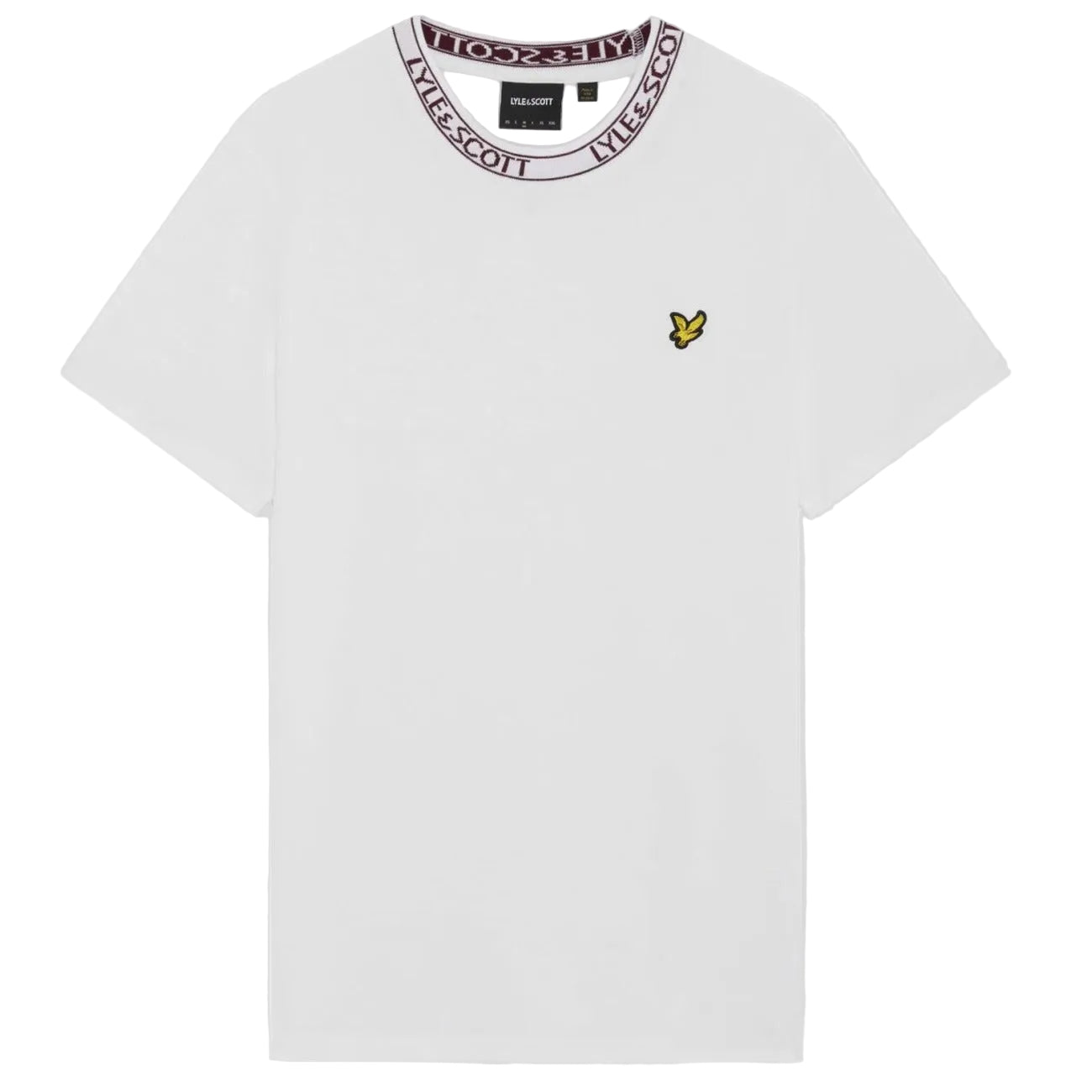 Lyle & Scott TS2329V; t-shirt bianca in puro cotone di alta qualità. Vestibilità regular, stile scozzese iconico e massima durata nel tempo. Vista stesa 