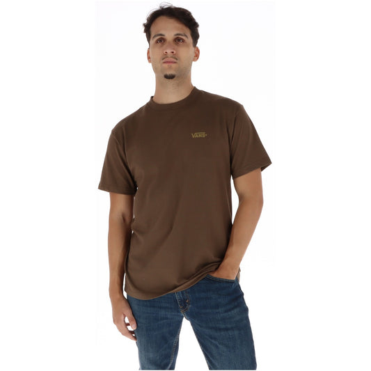 T-shirt uomo Vans marrone con logo ricamato – Maglietta girocollo in cotone Vans VN000TBXFST1.