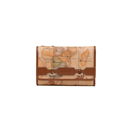 Portafoglio medio donna Alviero Martini Prima Classe – Portafoglio marrone stampa Geo Classic con zip L PQ57 S578.