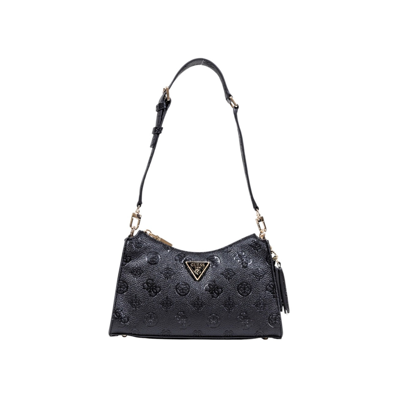 Guess Borsa Donna Nera a Mano - Borsa con Cerniera e Tasche Interne Esterne 25x15x5cm