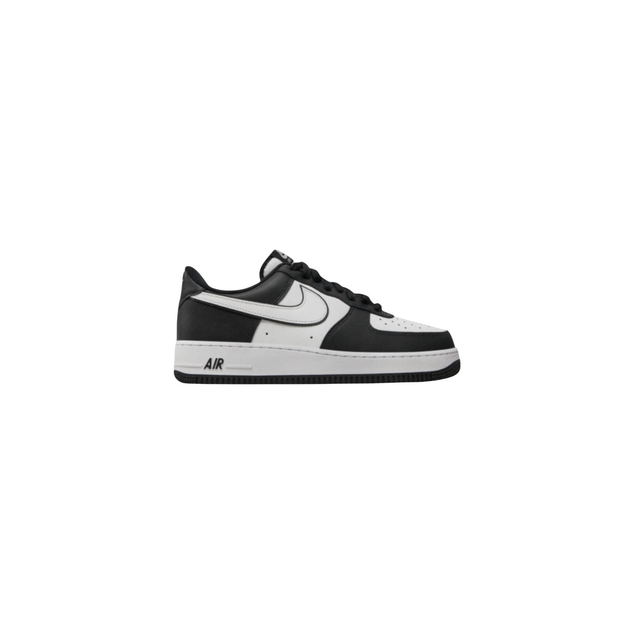 Sneakers Nike Air Force 1 bianche uomo DV0788. Scarpe sportive da uomo bianche bicolore in 100% pelle con logo Swoosh a contrasto, ammortizzazione AIR, punta traforata traspirante e suola in gomma 3 cm, scarpe casual streetwear 4 stagioni.