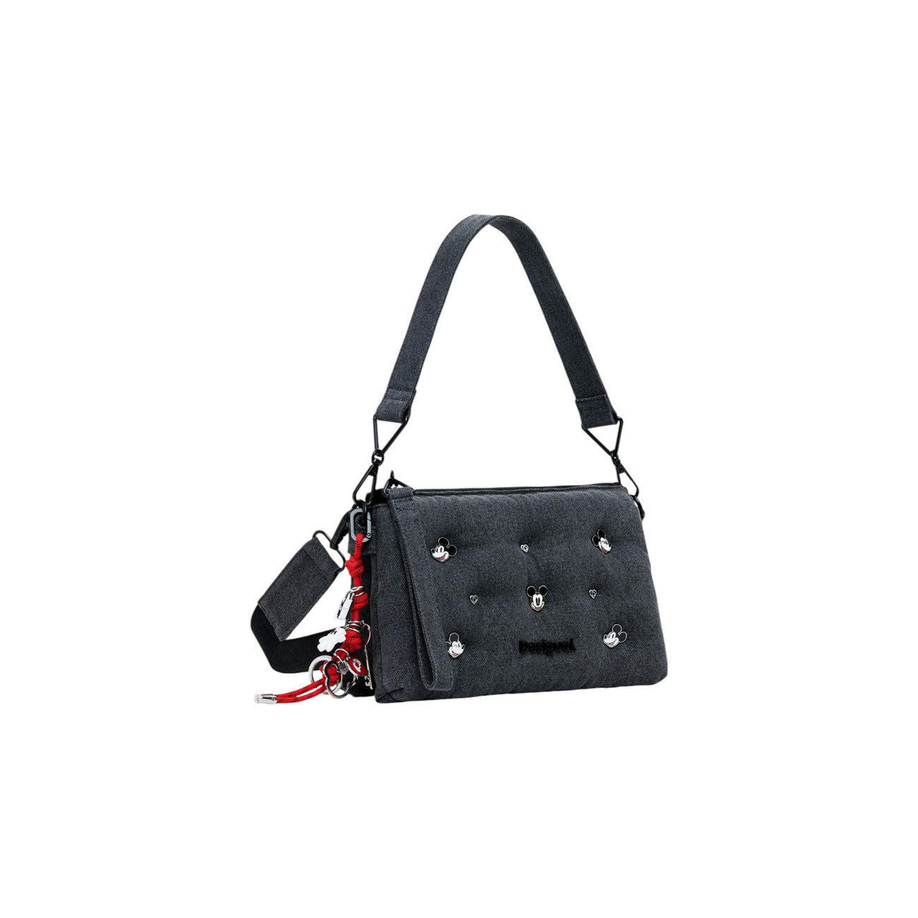 Desigual Women's Black Handbag and Shoulder Bag - Cotton Bag with Zipper Pockets 26x17.5x10cm