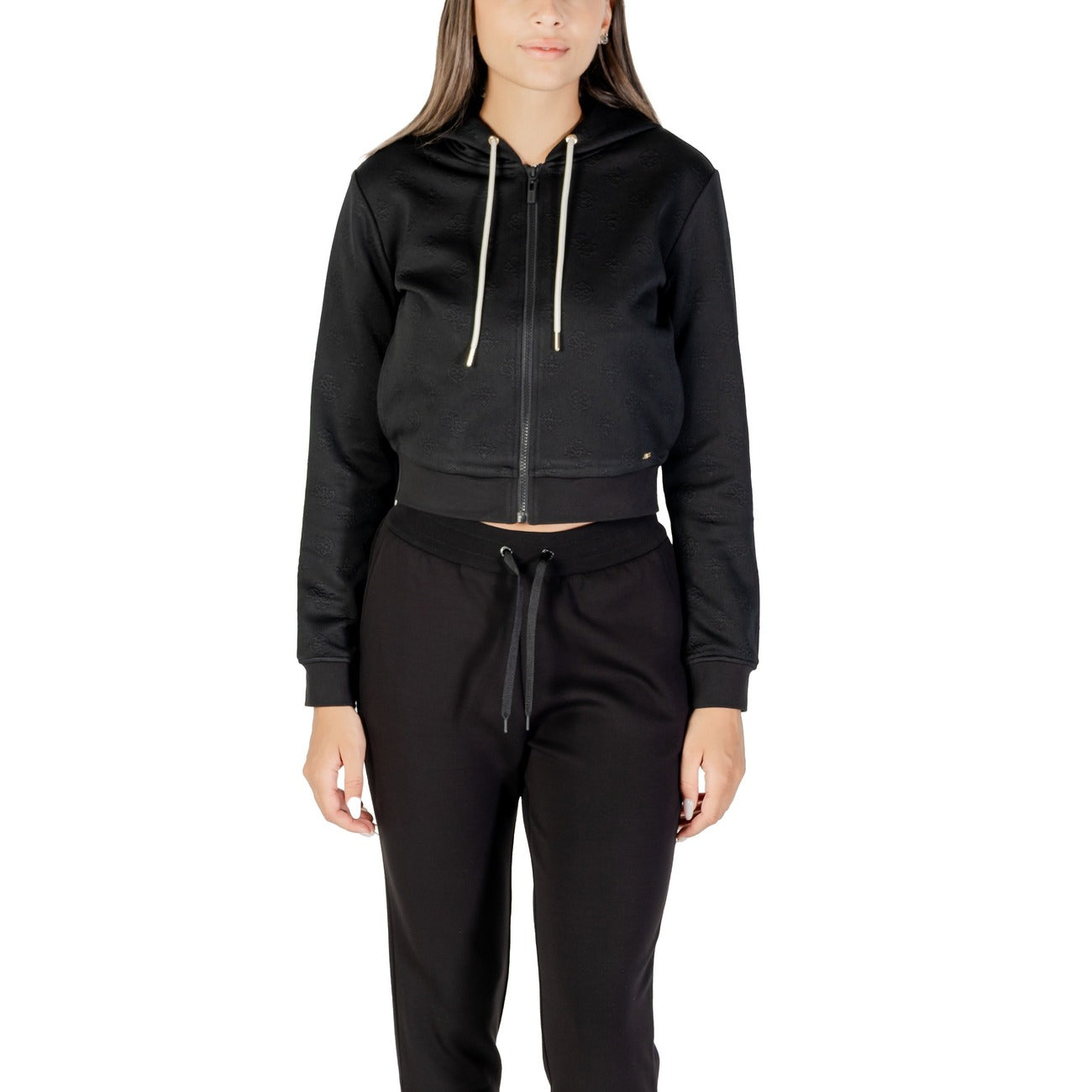 Guess Active Felpa Zip Donna Bianca V5YQ06 KBSL2 - Cotone 23%