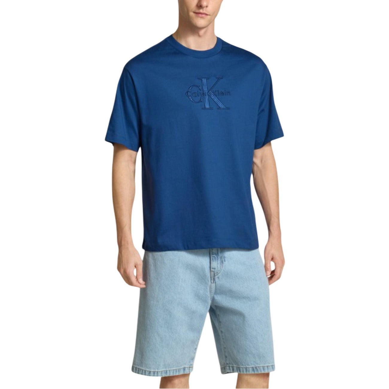 Calvin Klein Jeans T-Shirt Uomo Nero Manica Corta Scollo Tondo Cotone 100% Autunno Inverno LV04RB295G