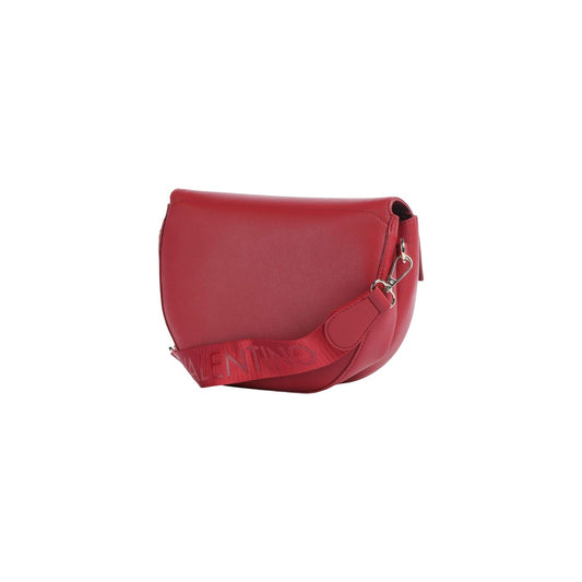 Borsa Tracolla Media Rossa Donna Valentino Bags Bigs; Misure 8x18x7 cm. Tessuto 100% poliuretano sagomato con patta e tracolla ampia con scritta logo estesa. Chiusura interna a zip, stile casual-chic 4 stagioni. Vista posteriore 