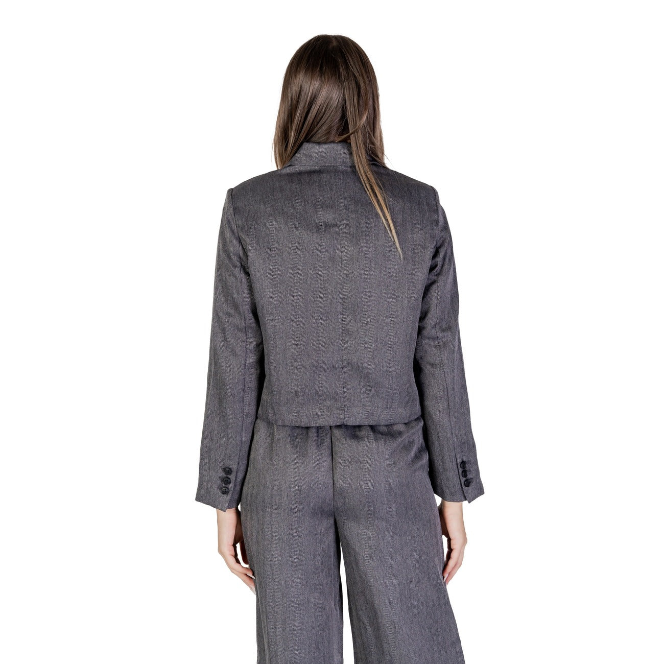 Jacqueline De Yong Giacca Donna Grigio Bottoni Colletto Classico Maniche Lunghe 100% Poliestere Autunno/Inverno 15336797